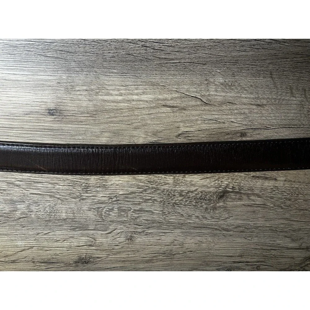 L L Bean Textured Brown Leather Belt Size 48 Made In USA